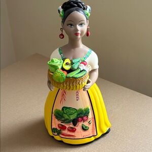 Navarro Lupita Mexico, hand painted collectible doll with a vegetable 🥗 basket.